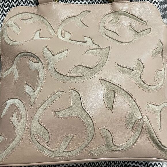 Hidesign Leather/Suede Tooled Cut-Out Tote Handbag - Picture 2 of 9
